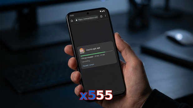 Main screen of X555 apk page for PK players